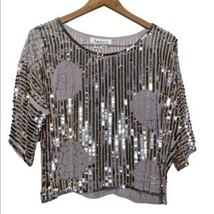 Vintage Silk Argenti Medium Sequined Top